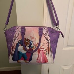 Disney Beauty and the Beast Christmas Loungefly Purple Satchel Shoulder Bag